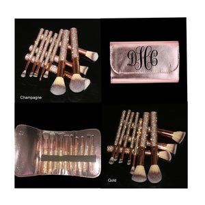 10 Pieces Glitter Rhinestones Handle Makeup Brush